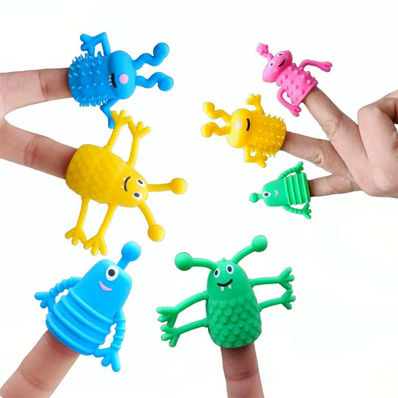 5/10/20Pcs Animal Finger Puppet Finger Monster Finger Cover Stress Relief Sensory Toys Kids Birthday Party Favors Pinata Filler