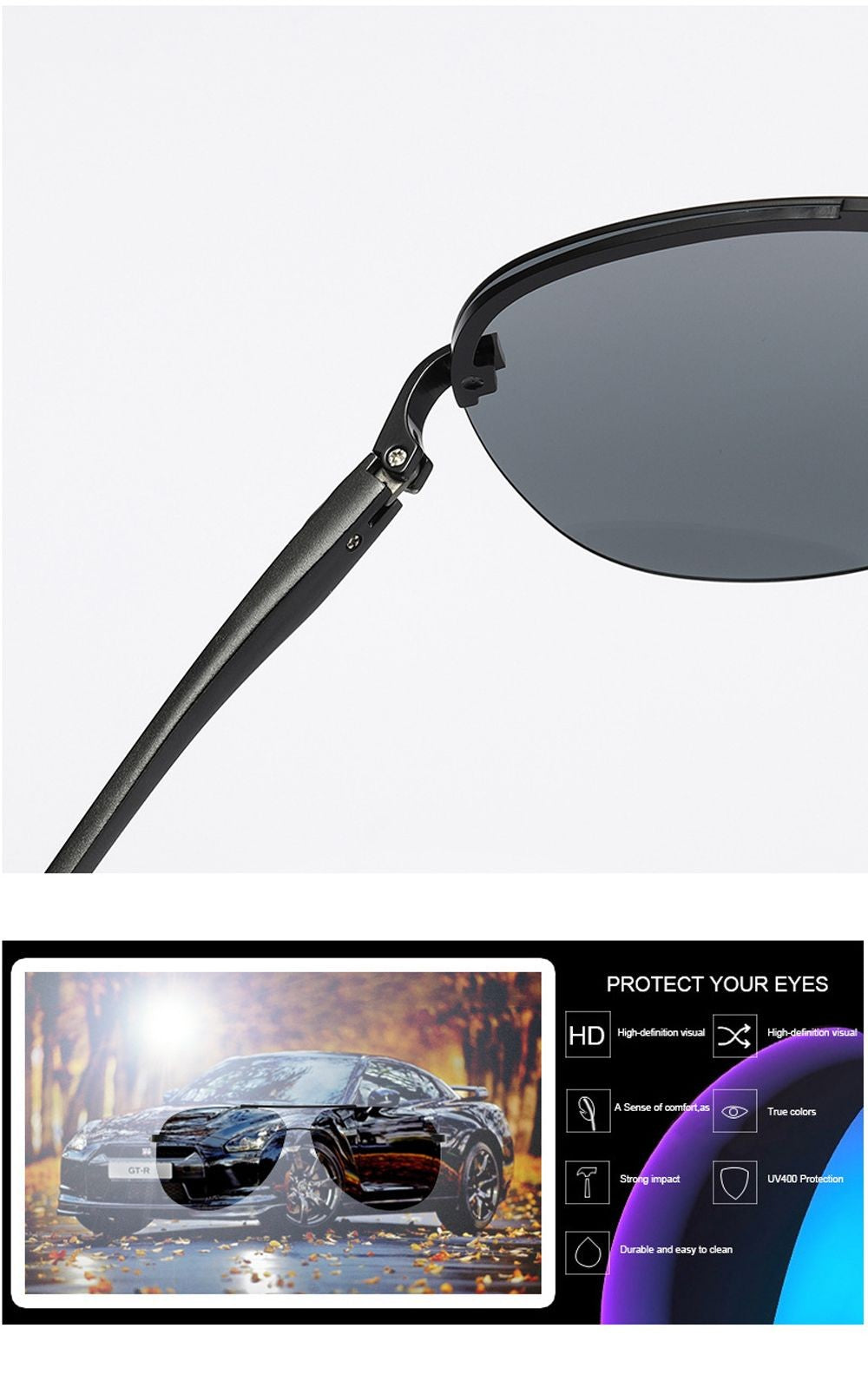 New Polarized Men Sunglasses Classic Driving Sun Glasses Metal Frame Mirror Lens Sunglasses Men/Women