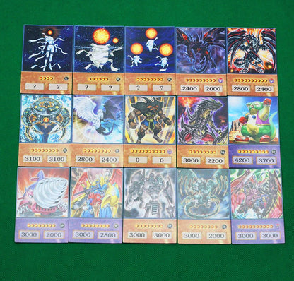 100 unids Yu-Gi-Oh Anime Estilo Cartas Olhos Azuis Mago Negro Exodia Obelisco Slifer Ra Yugioh DM Cartão Clássico Proxy DIY Presente Infantil