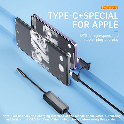 Endoscópio 5,5/8mm para Android Iphone&IOS Smartphone Tubulação Automotiva Boroscópio Ferramentas de Inspeção de Esgoto Câmera de Endoscopia