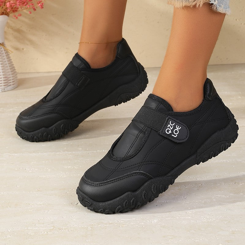 Soft Sole Non-Slip Work Shoes Comfortable for Feet Autumn Winter Women's Black Sneakers Slip-On Waterproof Kitchen Office
