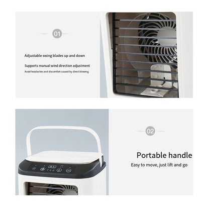 Mini Ventilador de Ar Condicionado Portátil USB 3 Velocidades Ventilador de Mesa Doméstico Lâmpada Noturna LED Refrigerador de Ar para Quarto Escritório Acampamento ??? ???