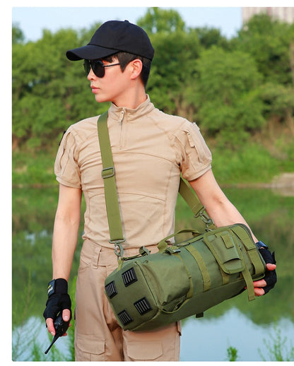Mochila Tática de Pesca com Porta-Varas, Bolsa para Apetrechos de Pesca, Armazenamento de Equipamentos de Pesca, Sistema Molle, para Acampamento, Caminhada, Bolsa Multifuncional para Exteriores