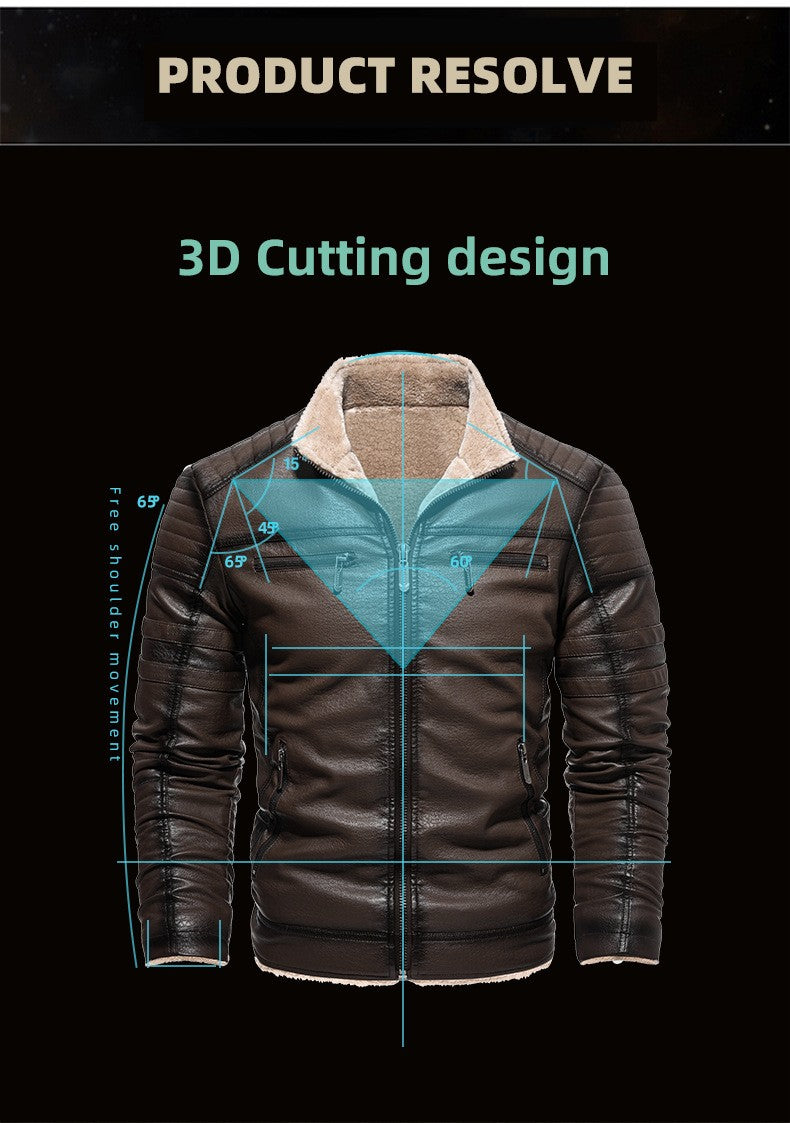 2024 Men Faux Leather Jacket High Quality Casual Zipper Fleece Warm Coats Winter Men Vintage Motorcycle Leather Jacket Men S-4Xl