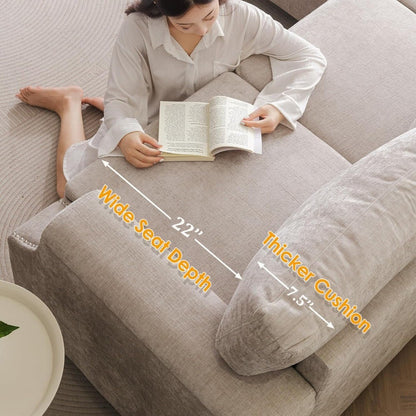 85" Sectional Couches with Storage Ottoman,L Shaped Couch with ,3-Seater Sofa,Thick Cushions,Small Sofas