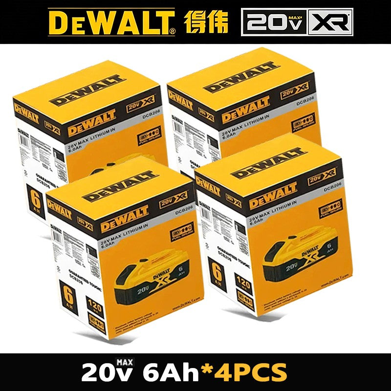 Bateria Dewalt 20V 100% Genuína, Bateria Recarregável de Íon de Lítio 2AH 5AH 6AH, Bateria de Substituição para Ferramentas Elétricas Dewalt DCB200