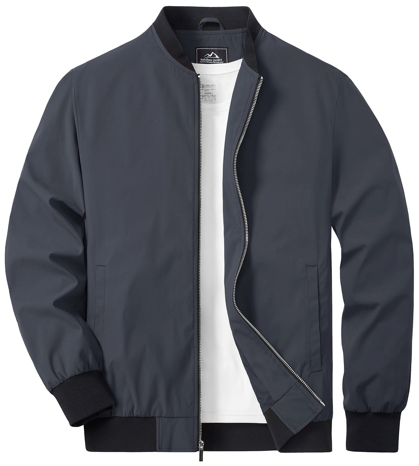 TACVASEN Lightweight Spring Windbreaker Mens Bomber Jackets Outdoor Basketball Jakcets Sportswear Coats With Pocket Casual Tops