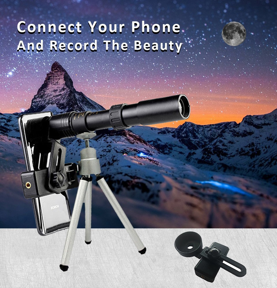 Telescópio com Zoom 10-300x40 HD 4K Binóculos Potentes Portáteis Longo Alcance Monocular Profissional BAK4-Prismático Para Caça e Acampamento