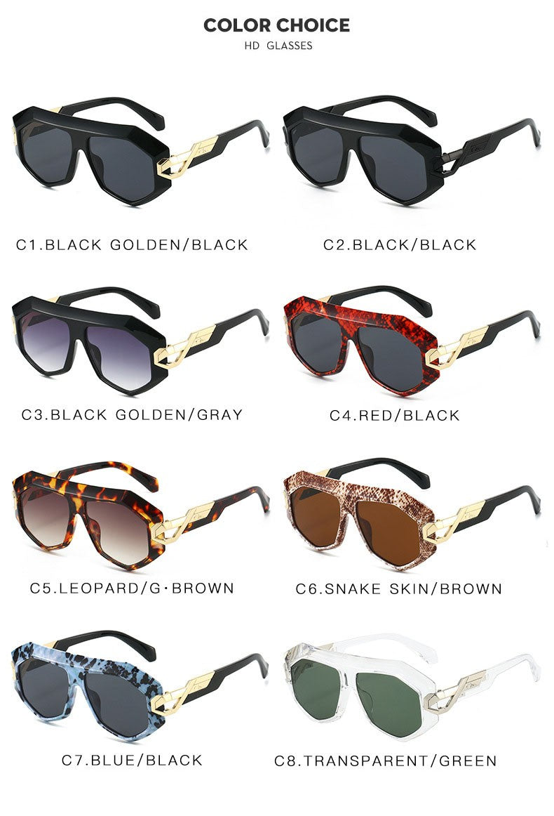 OptiLyra Brand Fashionable Large-Frame Toad Glasses High-Quality Trendy Street Sunglasses Retro Men Aviator Sunglasses