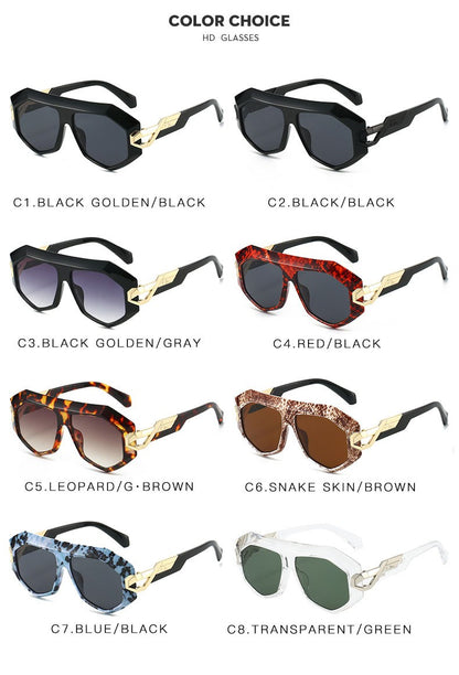 OptiLyra Brand Fashionable Large-Frame Toad Glasses High-Quality Trendy Street Sunglasses Retro Men Aviator Sunglasses