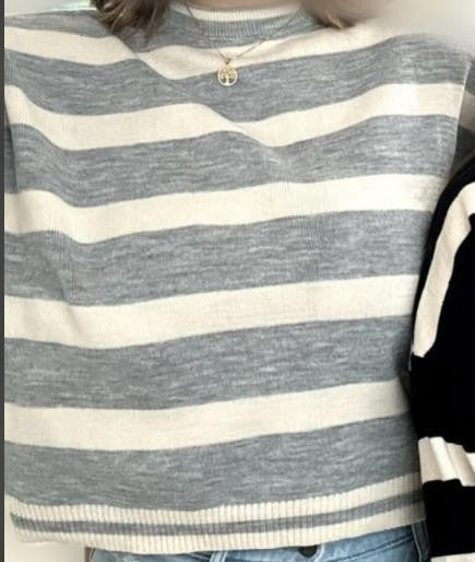 High Street Fashion Clothing New Style Fashion Striped Casual Long Sleeve Sweater Men Harajuku Y2K Warm Embroidered Long Sleeve