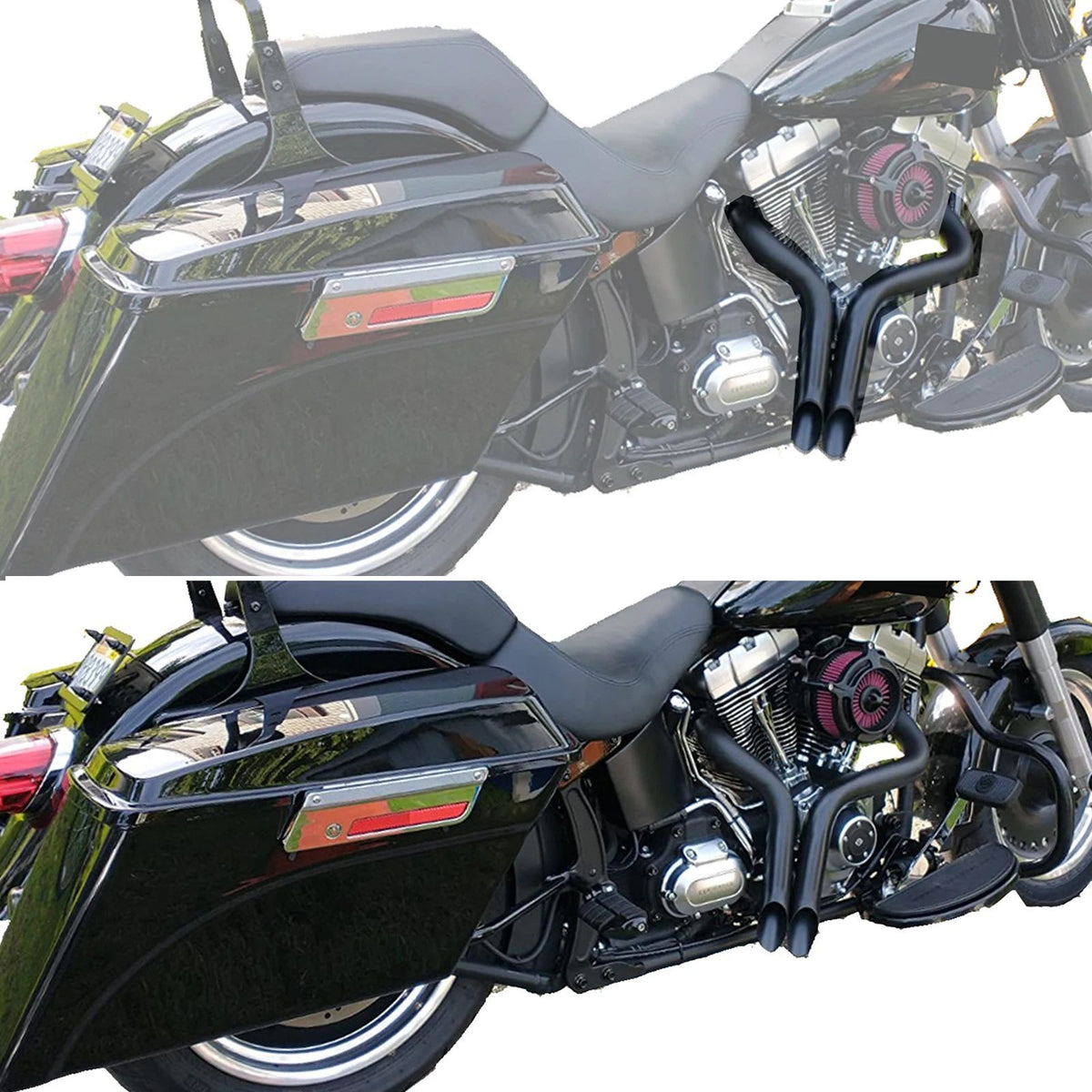 2 Inch Motorcycle Drag Pipes Exhaust System for Touring Softail Dyna Sportster with Forward Control Models Motorbike Accessories