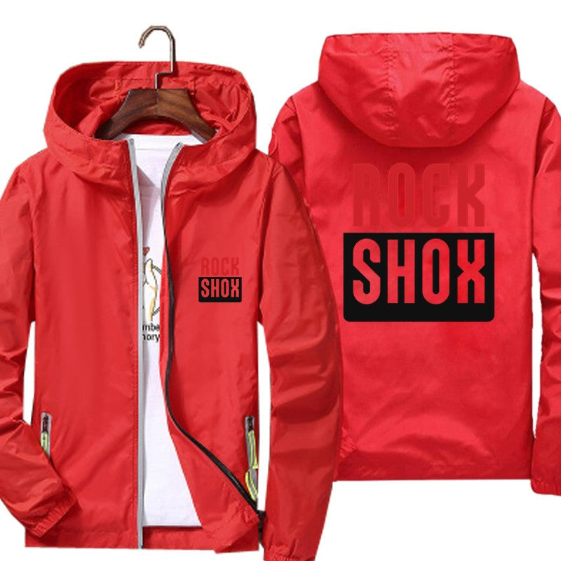 Fashion Women Men Rock Shox Rockshox Moutain MTB Biker Bicycler Casual Windbreaker Sports Pilot Skin Hooded Jacket Plus Size 7XL