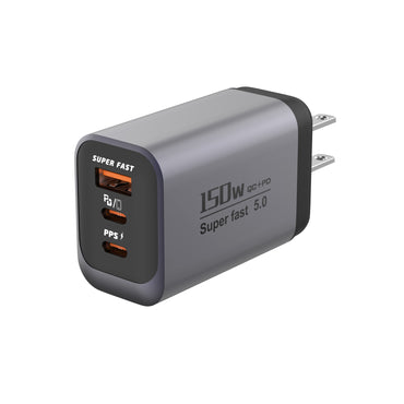 150W Fast Charging 3 Ports Mobile Phone Charger QC3.0 USB Type C Chargers Dual PD USB Wall Adapter EU/US Plug for iPhone Samsung