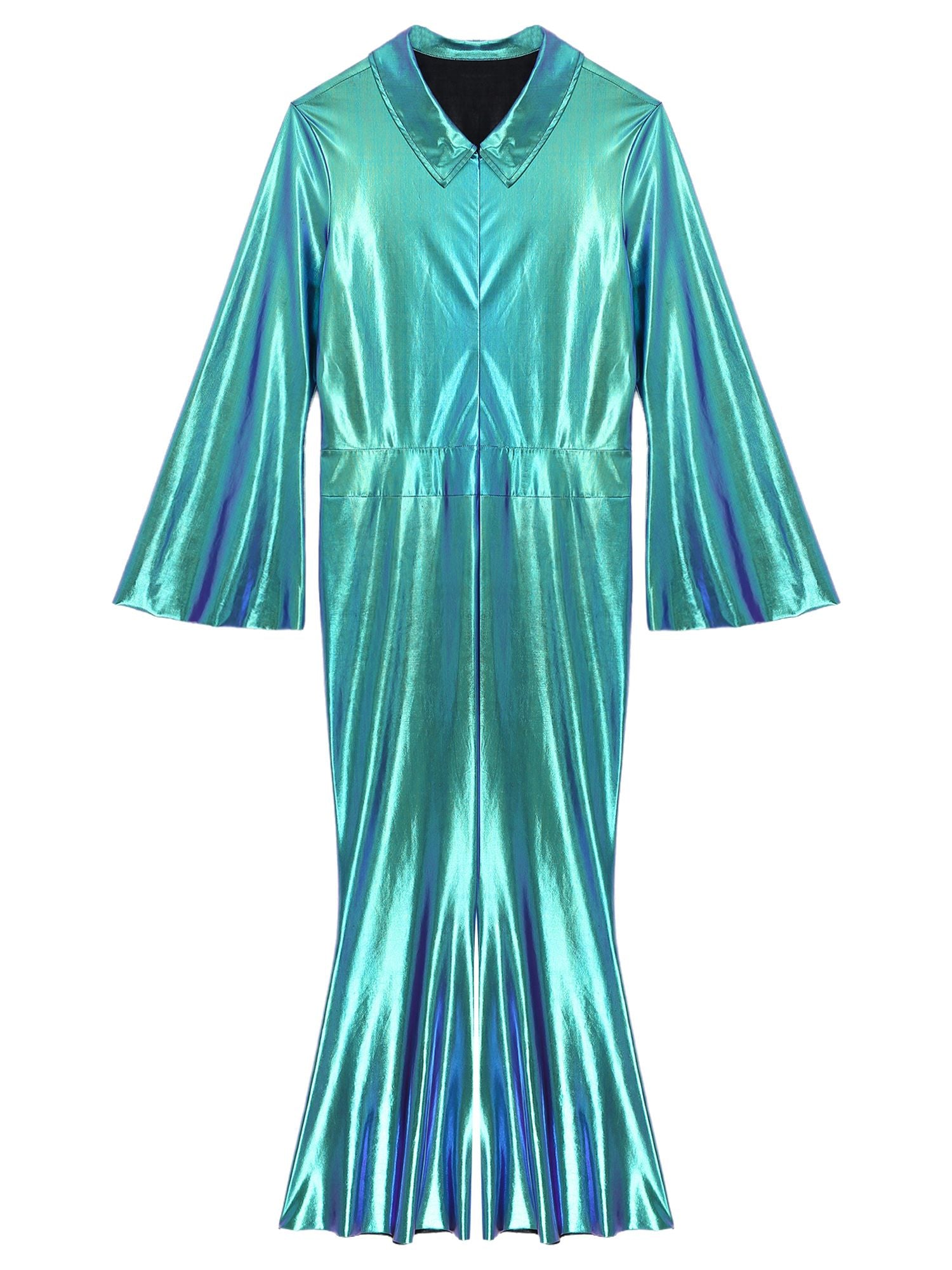 Men Bell Bottom Pants Jumpsuit Rompers Vintage 80s Disco Hippie Costume for Rock Jazz Dancewear Musical Theme Party Dress-up