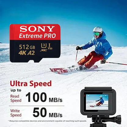 Cartão Micro Flash SD Sony 1TB Cartão de Memória SD Extremo 128GB Cartões Flash TF 512GB 256GB A2 U3 V30 SD Para Celular Xiaomi Computador