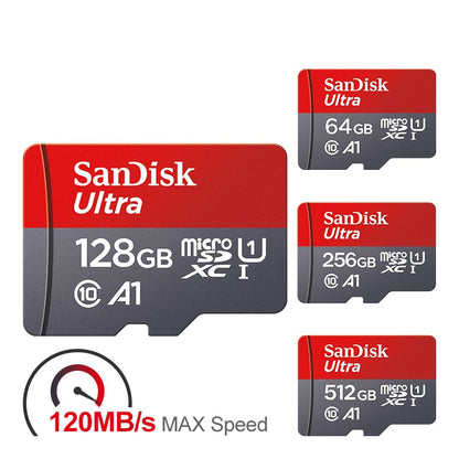 Cartão Micro SD Ultra 128GB 32GB 64GB 256GB 512GB A1 Cartão Micro SD Cartão de Memória Flash TF Classe 10 para Celular