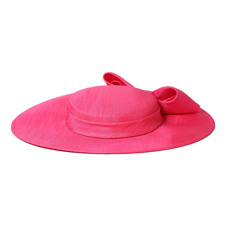 FS Elegante Chapéu de Aba Larga Marfim Feminino Grande Laço Ocasião Formal Kentucky Boné Feminino Casamento Coquetel Festa Fedora de Topo Reto 2024