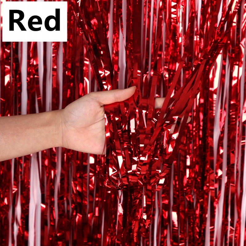 New 4/2/1Pack Party Backdrop Metallic Foil Fringe Tinsel Curtain Adult Kids Birthday Party Wedding Decoration Baby Shower Favor