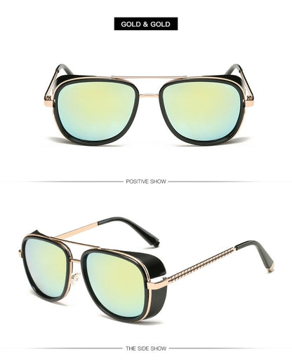 2019 Iron Man 3 Tony Stark Sunglasses Male Vintage Steampunk Oculos De Sol sun glasses for men