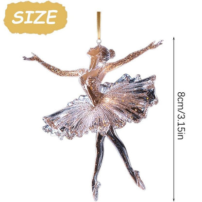 Sparkling Ballerina Christmas Ornament, Acrylic Ballerina Dance Ornament, Crystal Ballet Ornament For Christmas Tree Decoration