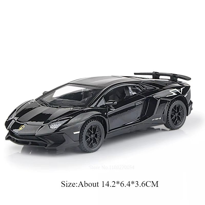 1:32 Divo Alloy Lambor LP750 Modelo de Brinquedo Carro Fundido Porta Aberta com Luz de Som Puxar Para Trás Carros Esportivos em Miniatura Presente para Meninos
