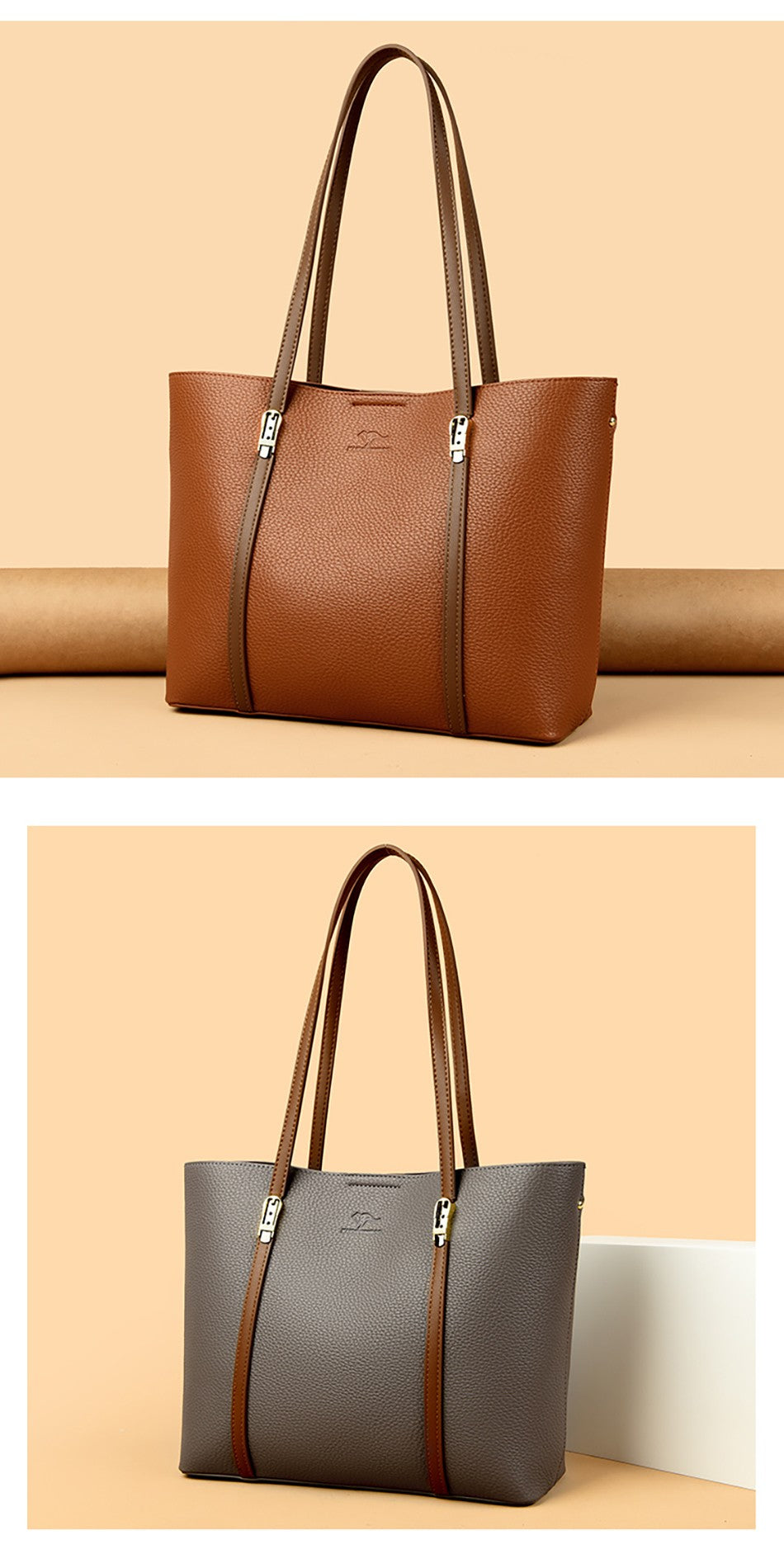 New autumn Single Shoulder Large Capacity Messenger Droadband Female Solid Color Handbag Luxury Ladies Bucket PU Shoulder Bag