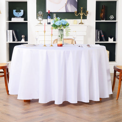 Round Tablecloths White Wedding Table Cloth Satin Solid Color Table Covers Hotel Wedding Birthday Dining Table Decoration