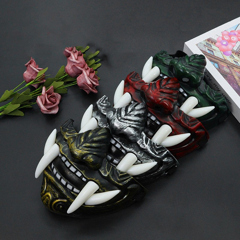 Japanese Samurai Oni Demon Mask Halloween Demon Samurai Cosplay Horror Prajna Killer Masks Party Costume Props