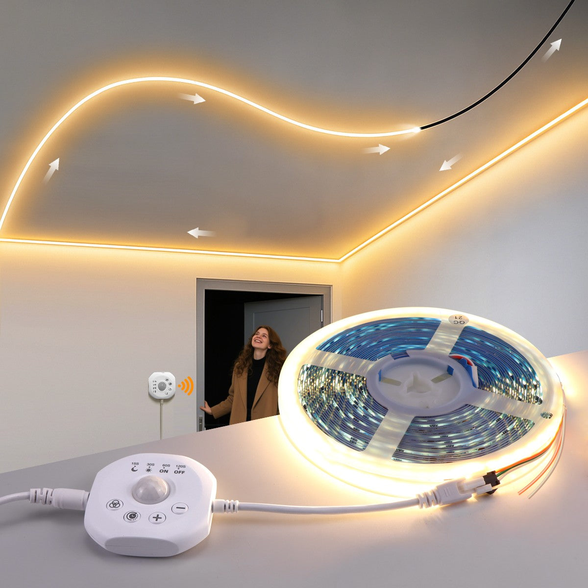 WS2811 Horse Race Chase LED Strip Light Motion Sensor Fairy Night Lamp For Bedroom Room Ceiling Christmas Decoration Lighting