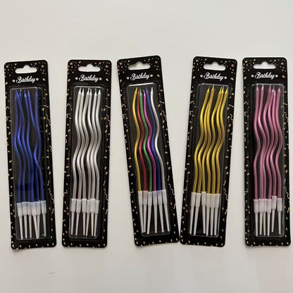 6/12/48pcs Birthday Candles Spiral Cake Candles  Long Thin Cake Candles For Wedding Party And Cake Decoration