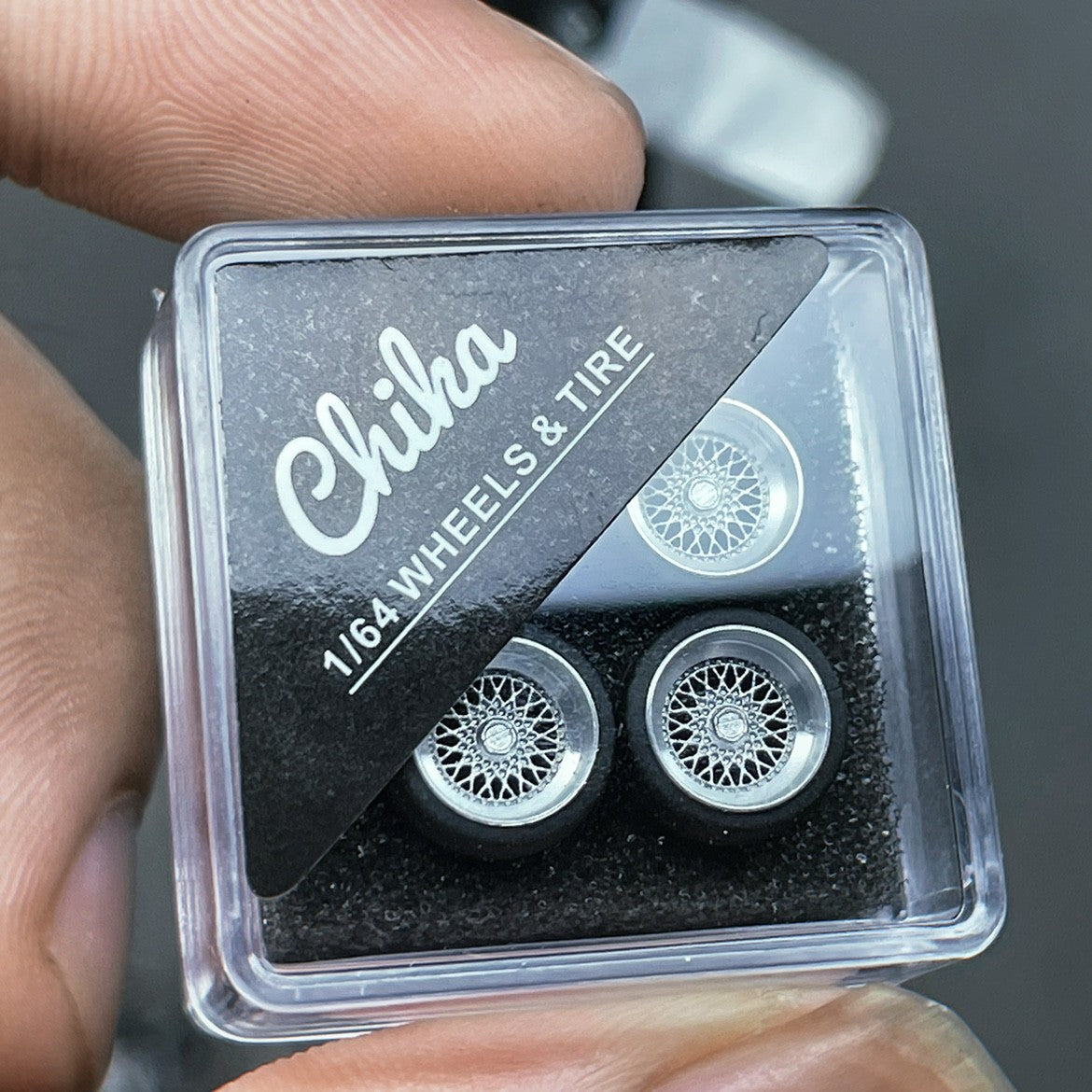 1/64 Chika  Wheels with Rubber Tires Model Car Modified Parts BBS RS  JDM VIP For Hotwheels Tomica MiniGT ?Supplied with axle?