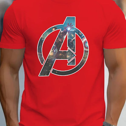 Marvel Tshirt Disney Graphic - Soft Cotton Blend Round Neck Short Sleeve Printed Letter Pattern Casual Summer Top for Men