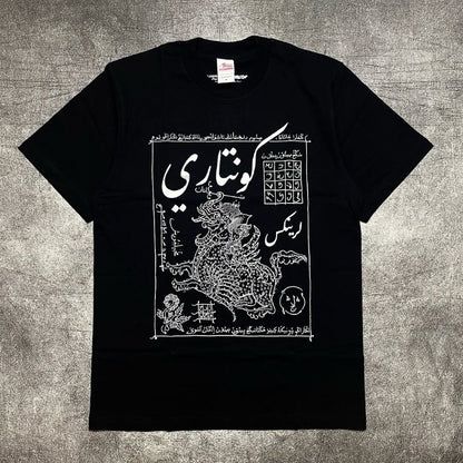 Y2K Harajuku Retro Personalized Pattern Design Casual Loose Cotton T-shirt Men Street Hip-hop Fashion Oversized Top Women