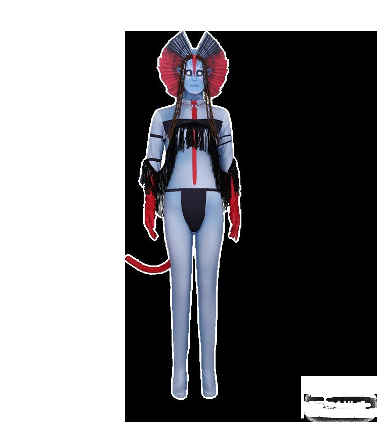 2026 Halloween Cosplay Avatar Costume Fire and Ashes Avatar3 Cosplay Hero One Piece Tight Fitting Clothing Na'vii Jumpsuit