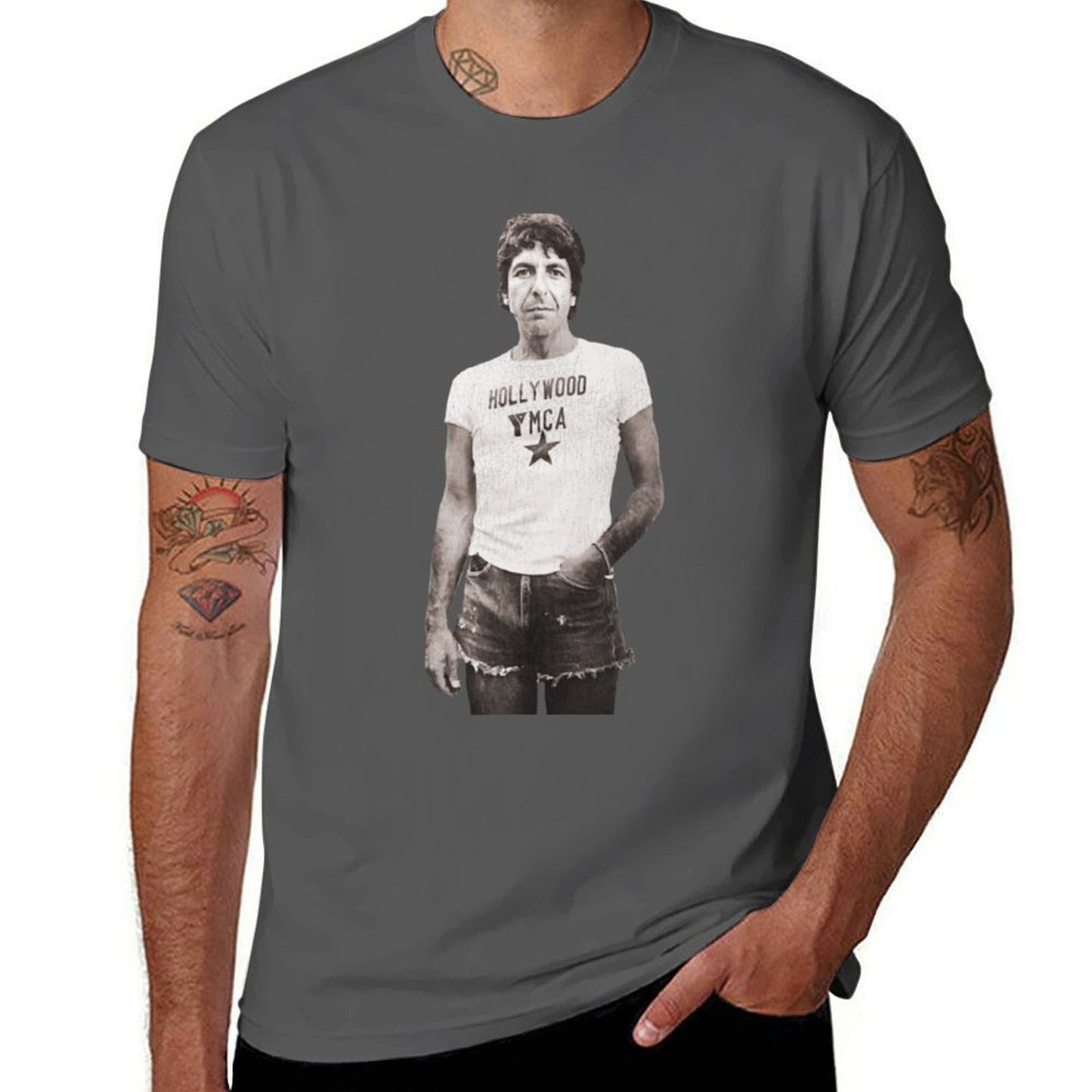 Leonard Cohen Casual Icon T-Shirt black cotton t-shirt plain for man package man t shirts for men