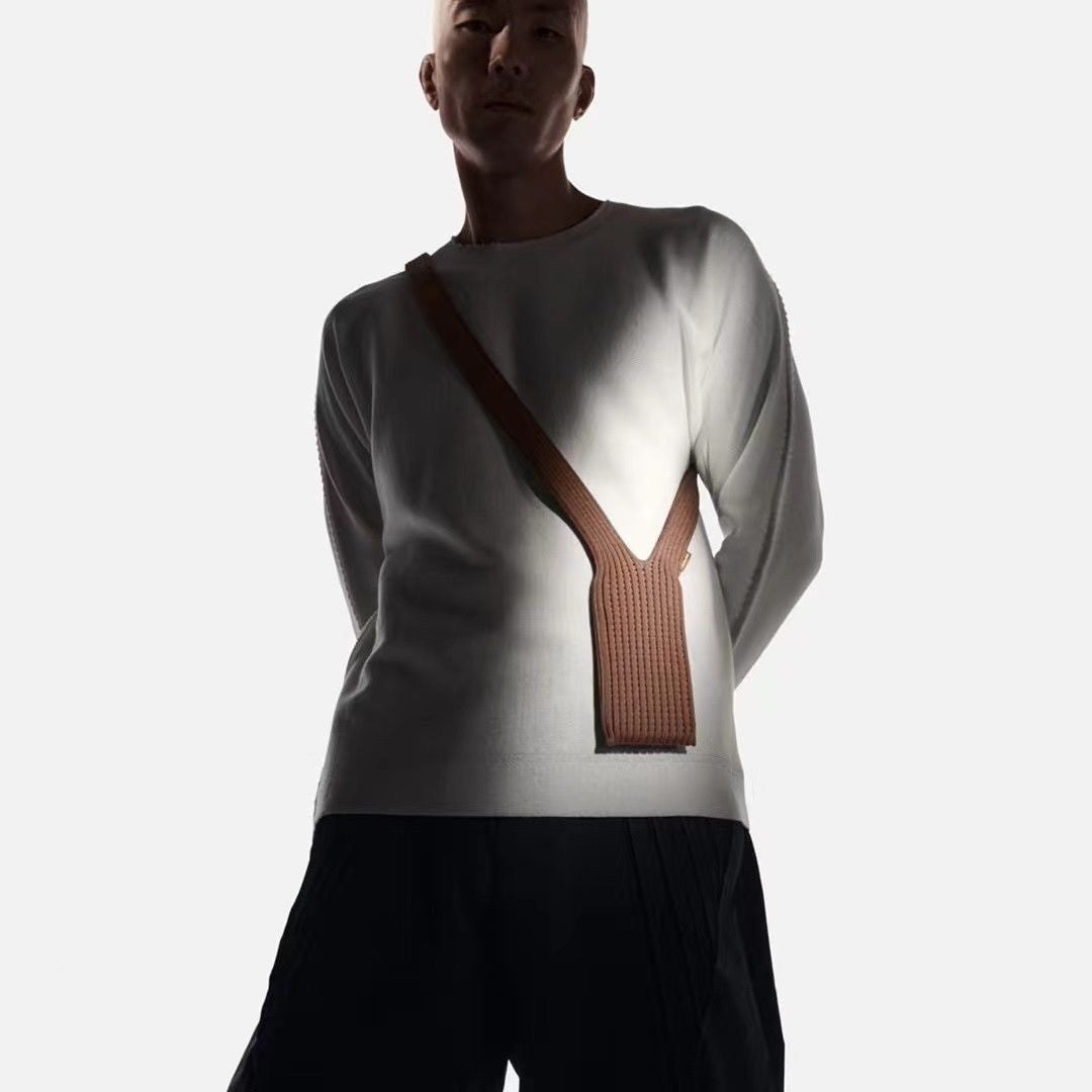 For Apple For iPhone Winter Tech foriPad Fashion Gift Compatible Knitted Cross body Bag Pet Snack Pocket Cozy Christmas Stocking