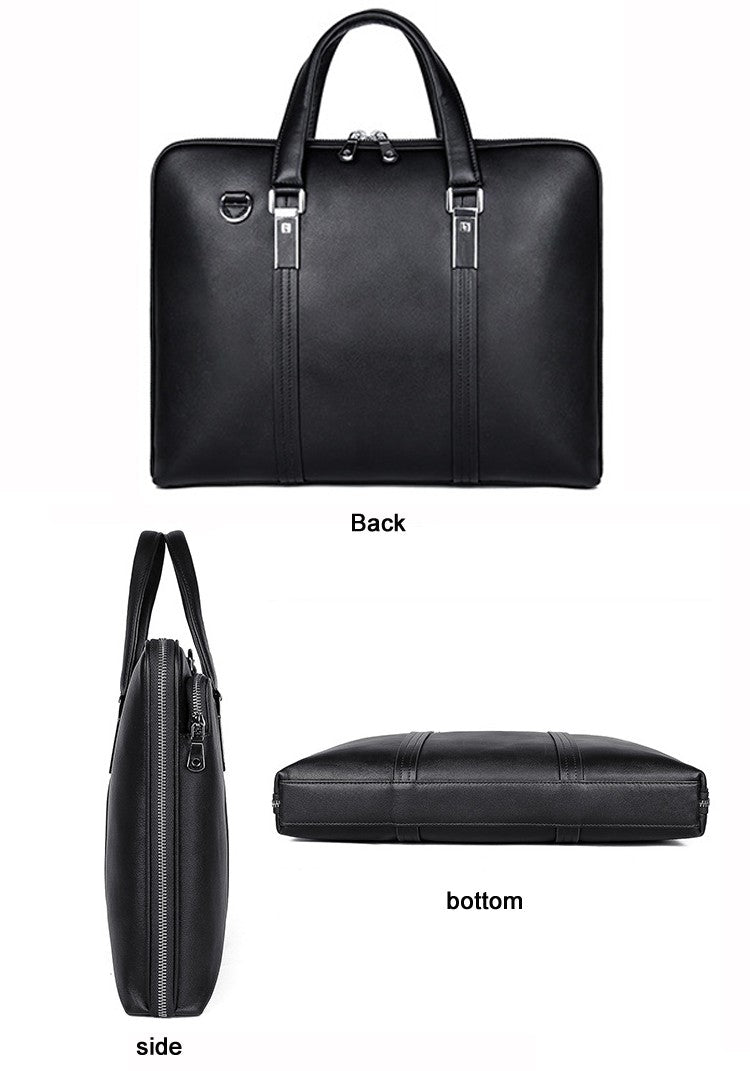 Luxury Genuine Leather Briefcase Men Leather Business Bag 15.6" Laptop Bag 14 Male Office Bag Document File Case Shoulder Bag