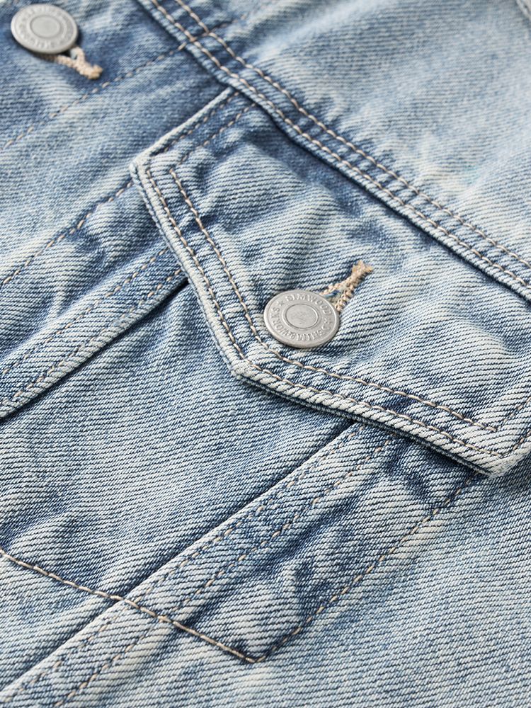 SIMWOOD 2025 Autumn New Oversize 12.5oz Classical Denim Jackets Men Washed Vintage Casual Jacket