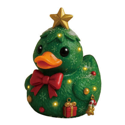 Creative Christmas Cute Duck Ornaments Xmas Festive Home Party Decoration Resin Lovely Gift For Home Office Tabletop Ornament