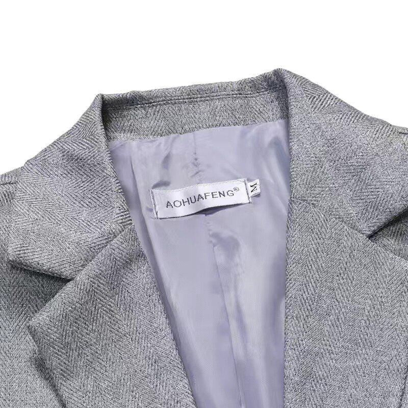 Blazer Pattern Versatile Wedding Men Fashion Business Gentleman Herringbone British Style Professional Casual Performance Blazer