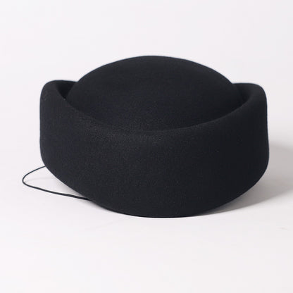 FS Vintage Winter Wool Pillbox Hats Black White Church Hat For Women Elegant Formal Tea Party Wedding Bride Cap Chapeau Femme