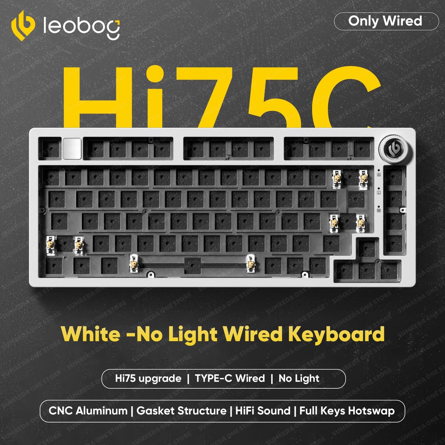 Leobog Hi75C Hi75 Hi75C Pro Kit de Teclado Mecânico Customizado de Alumínio Sem Fio para Jogos Bluetooth 2.4G Teclado Gamer com Hotswap com Fio