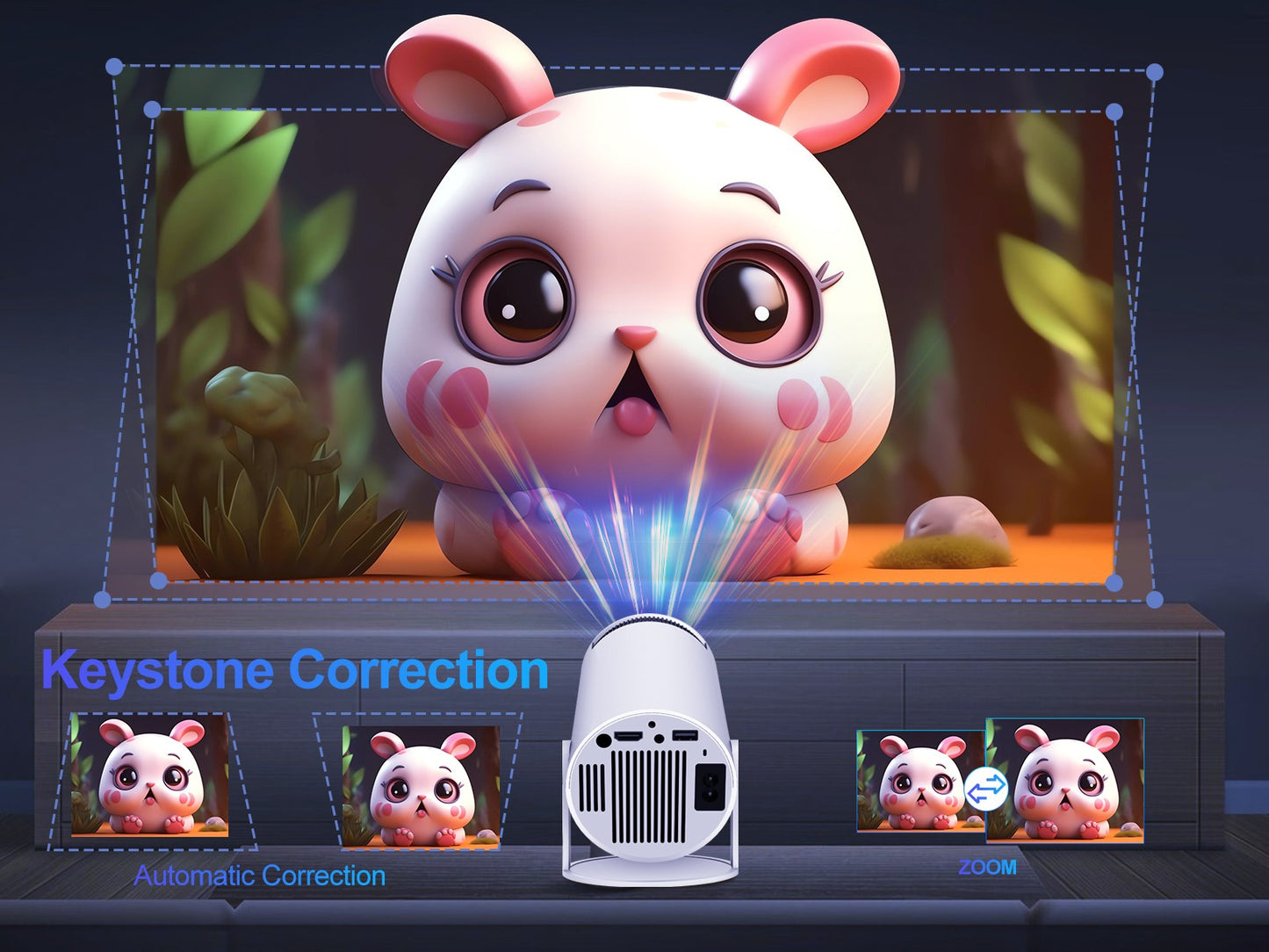 Projetor Magcubic HY300 Pro 200 ANSI Nativo 720P Espelhamento de Tela Sem Fio Sistema WiFi de Banda Dupla Hi-chip A3100 para Home Theater