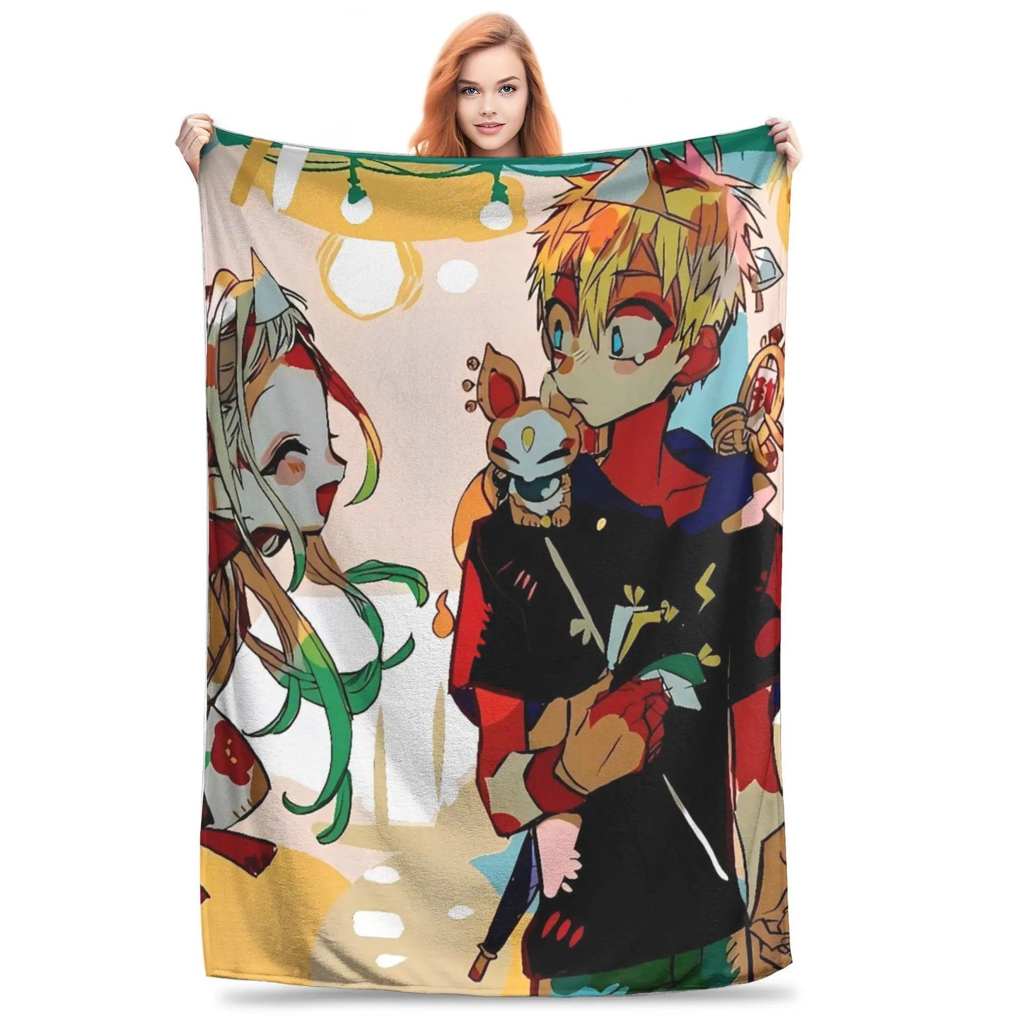 Hanako Kun Japanese Cute Throw Blanket Soft Warm Plush Bedding Home Decor Camping Flannel Bedspread Cover