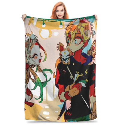 Hanako Kun Japanese Cute Throw Blanket Soft Warm Plush Bedding Home Decor Camping Flannel Bedspread Cover