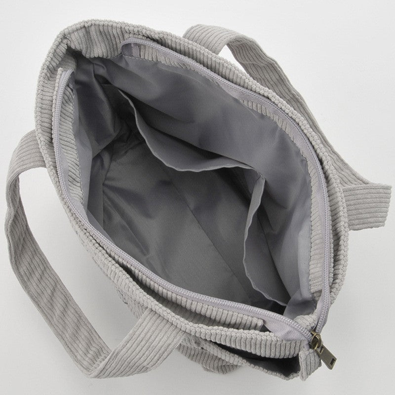 Disney Series Cute Snoopy Corduroy Tote Bag Casual Hundred Students Large Capacity Handbag Zipper Shoulder Large Bag