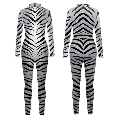 Halloween Animal Jumpsuit Snake Cosplay Costume Tiger Bodysuit Spandex Jumpsuit Party Carnival Stage Performance Dress Up