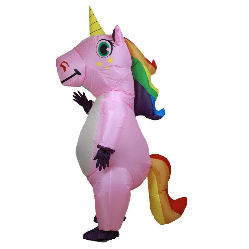 Inflatable Unicorn Costume Adult Kids Rainbow Halloween Costumes for Wommen Men Adult Carnival Mascot Christmas Cosplay