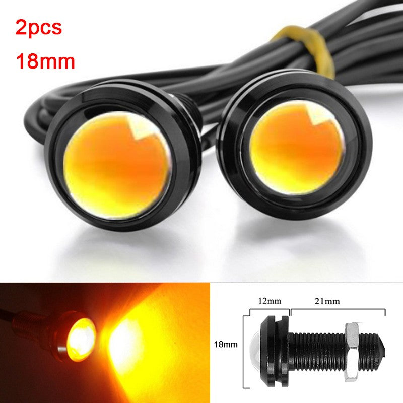 2-10 PCS 23mm 18mm Car Eagle Eye Light DRL LED Daytime Running Lights 12V Motorcycle COB Beads Backup Signal Lamps